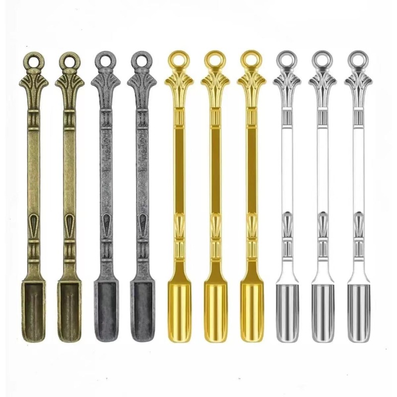 Hand Tools - 3er-Set, 6er-Set, 80mm Mehrfarbige Metall-Schnupftabaklöffel, Mini,