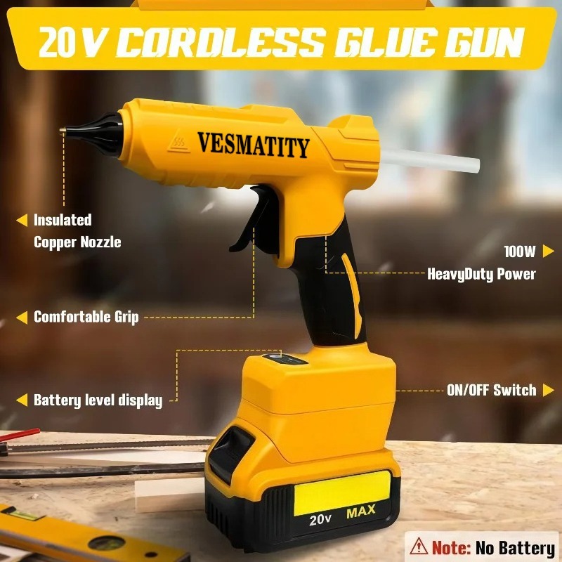 VESMATITY Elektrische Heißkleb – Hot Melt Glue Gun Cordless Bewertung und Preis
